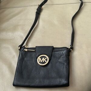 Michael Kors Black Leather Crossbody Bag